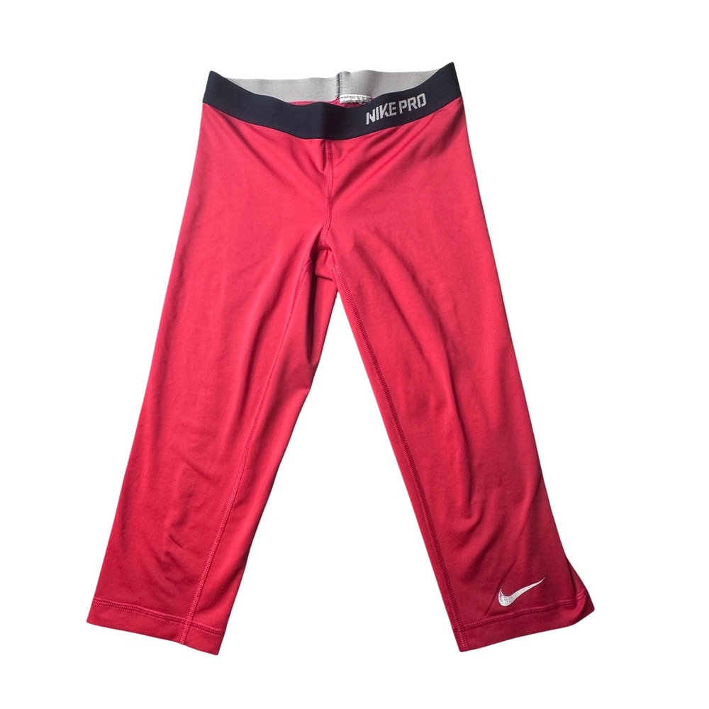 Nike Leggings Womens Small Red Nike Pro Dri-FIT Cropped Capris Athletic Training